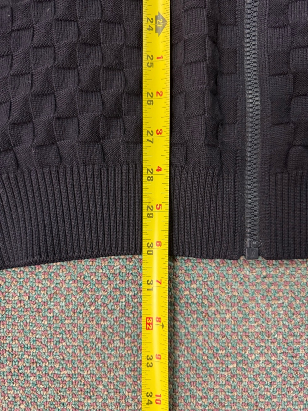 Louis Vuitton Dark Blue Checkered Zip-Up Sweater - Picture 9 of 16